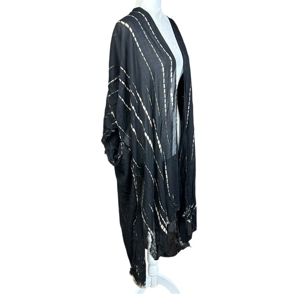 Soft Surroundings Caftan Duster OS Boho Flowy Open Front Long Topper - Picture 4 of 7